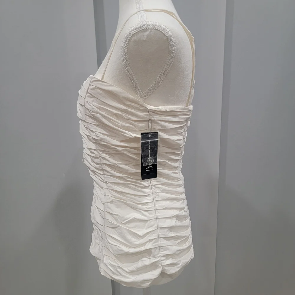 INC International Concepts White Ruched Camisole - Picture 3 of 5